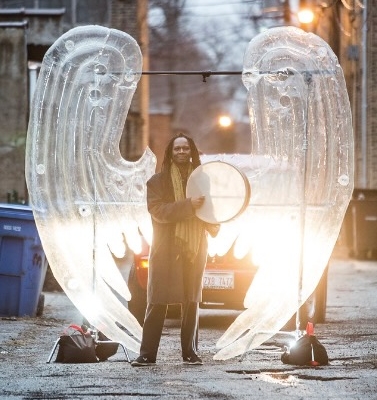 Angel Portrait Hamid of the Portrait Series myAngelWings created by Wolfgang Semmelrock as it was featured in Sophisticated Living Magazine Chicago in 2016